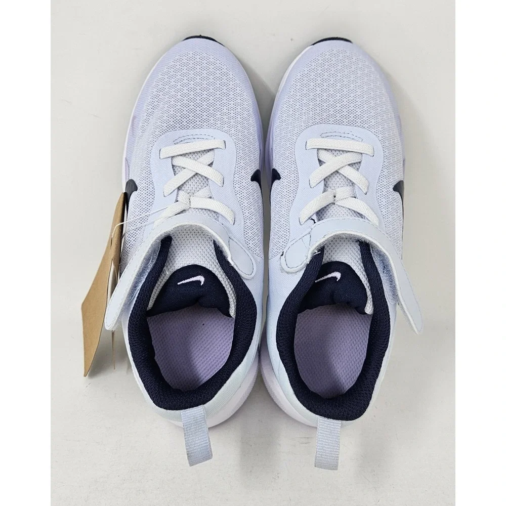 Nike Revolution 7 PSV Kids Running Shoes Size 12.5c Gray/Navy Blue/Lilac NEW!